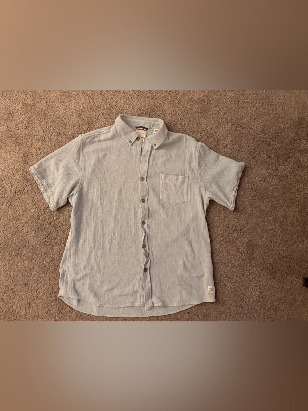 Weatherproof Light Blue Short-Sleeve Button-Down Shirt for Men